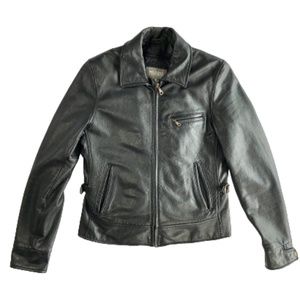 Wilsons Womens Leather Motorcycle Jacket Black w/ Zip Out Liner Sz Small